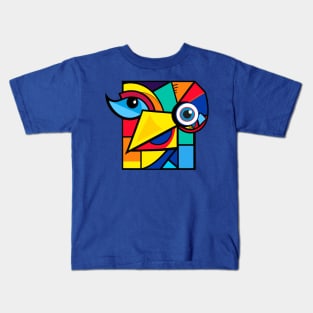 Funny Dove Bird - Cool Colorful Funky Geometric Cute Animal Design Kids T-Shirt